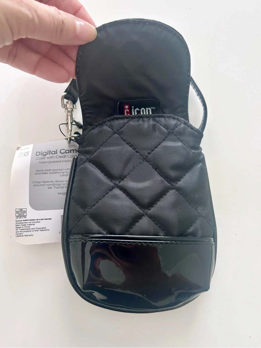 Digital Camera Pouch Wristlet Case With Credit Card Holder NEW Black Y2K